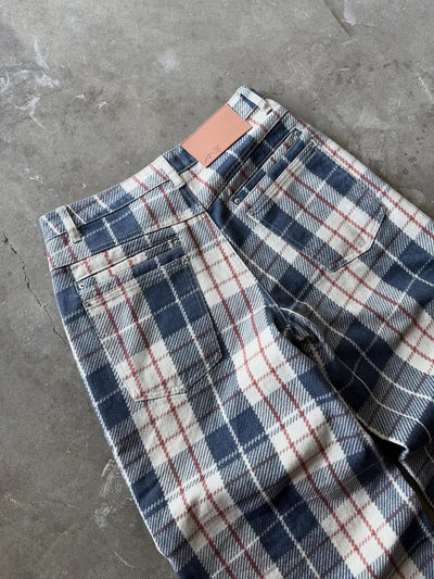 Plaid Denim Jeans