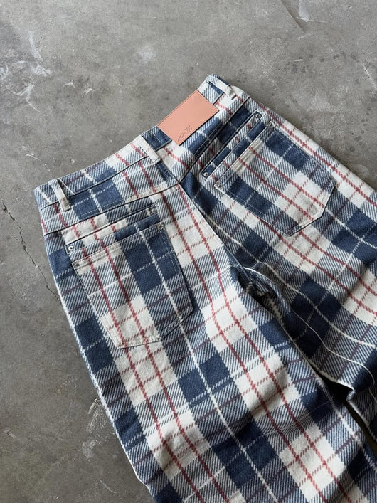 Plaid Denim Jeans