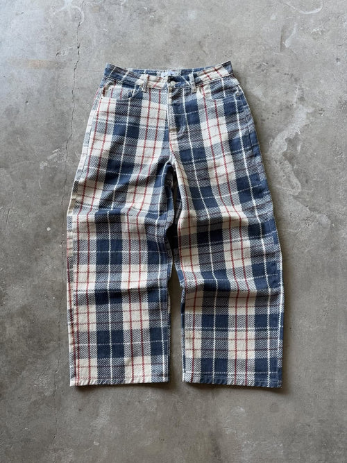 Plaid Denim Jeans